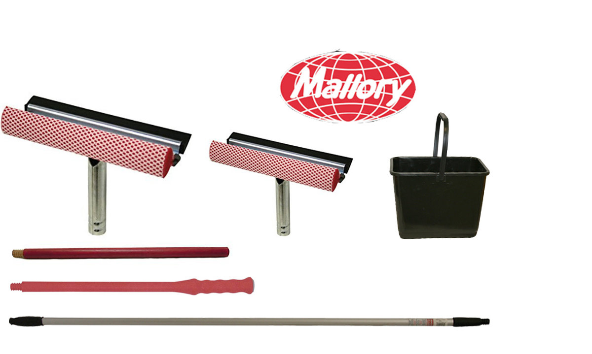 MALLORY Telescopic Pole with Window Squeegee - 4' to 7' 4-10NY-E