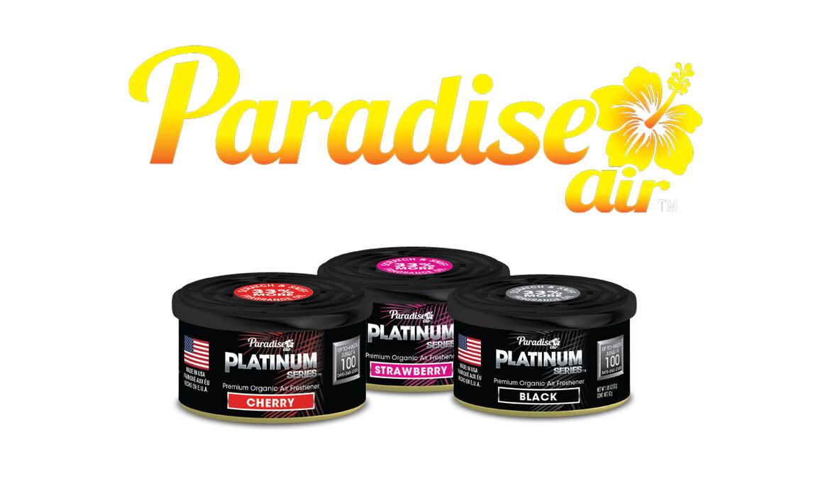 2 Paradise Platinum Air Freshener Spray Odor Eliminator Car